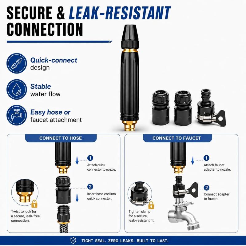 High-Pressure Water Gun for Fast Car & Yard Cleaning