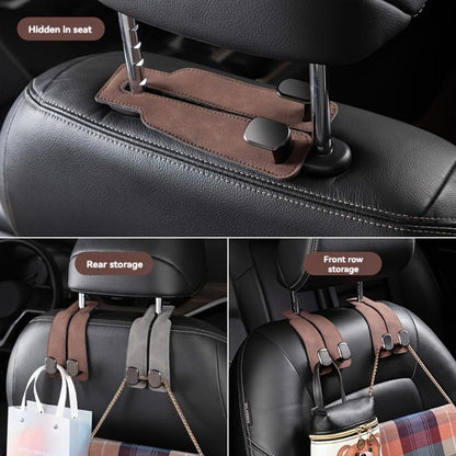 Hidden Car Seat Back Hook for Bags and Everyday Clutter