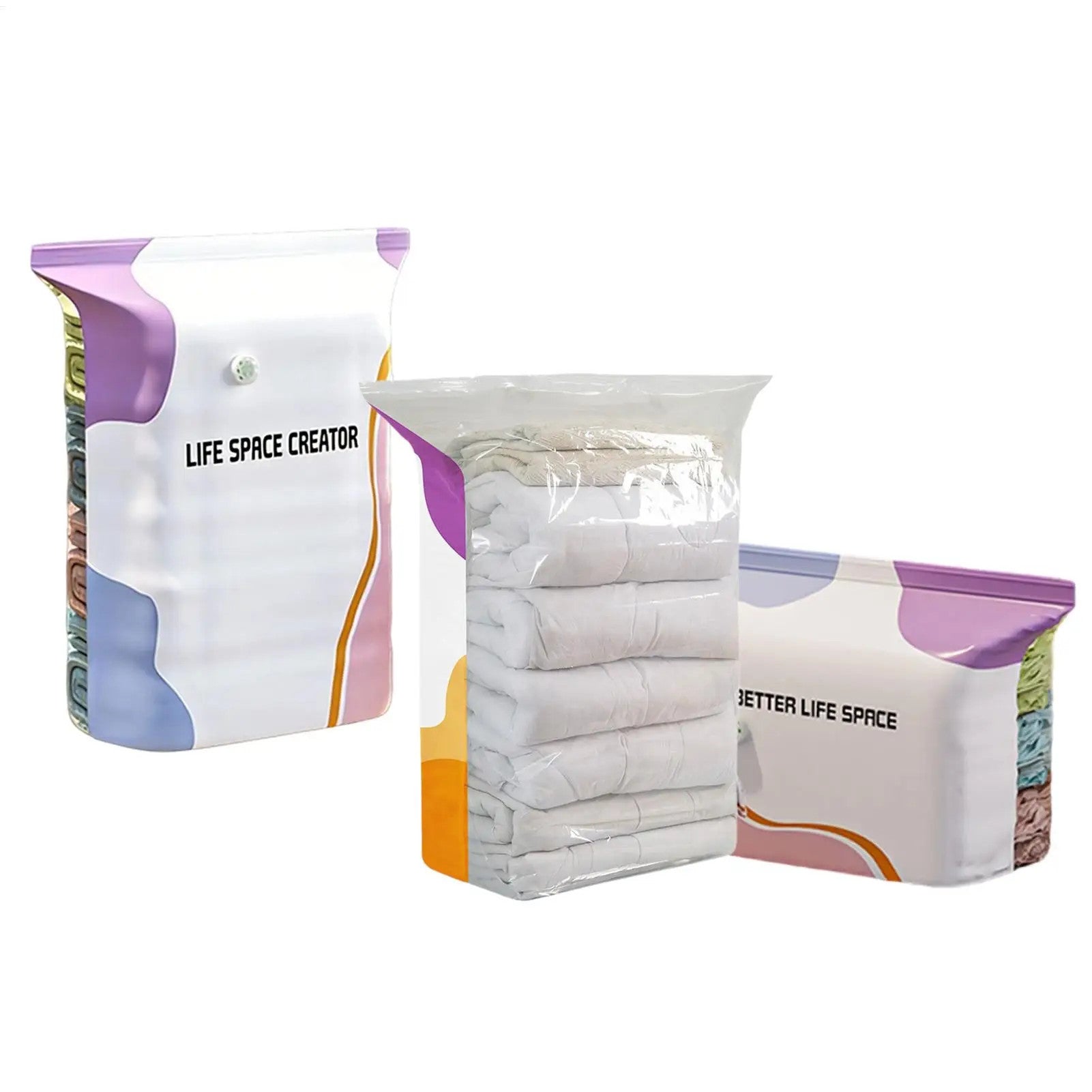 3-Pack Vacuum Compression Storage Bags for Closets & Travel