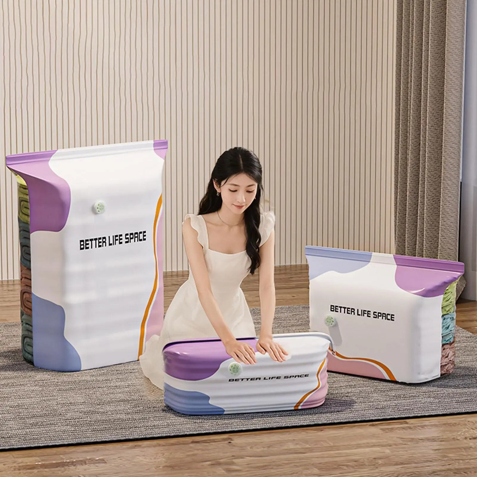 3-Pack Vacuum Compression Storage Bags for Closets & Travel