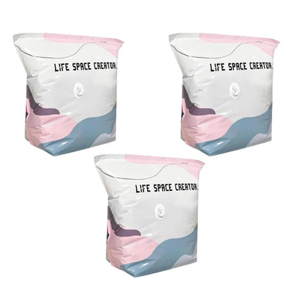 3-Pack Vacuum Compression Storage Bags for Closets & Travel