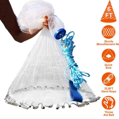 8ft Cast Net - Catch Your Own Bait and Fish Fast