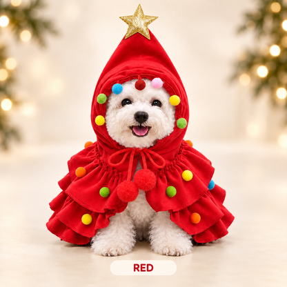 Festive Christmas Tree Dog Costume - Stays Put for Photos