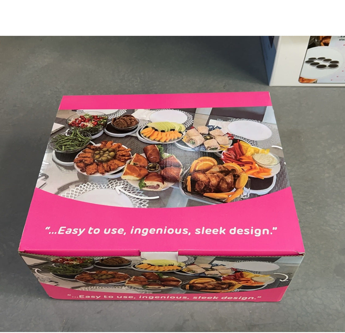 Expandable 8-Piece Rotating Serving Tray for Any Table