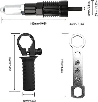 Drill-to-Rivet Gun Adapter Kit - Save Your Hands