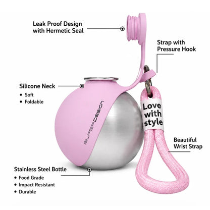 Portable Dog Water Bottle with Built-In Bowl