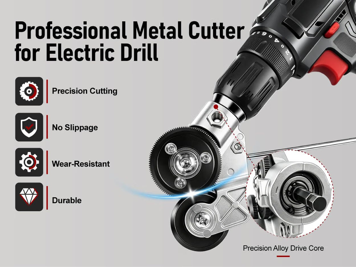 Drill Attachment Metal Cutter for Clean, Straight Cuts