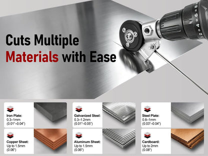 Drill Attachment Metal Cutter for Clean, Straight Cuts