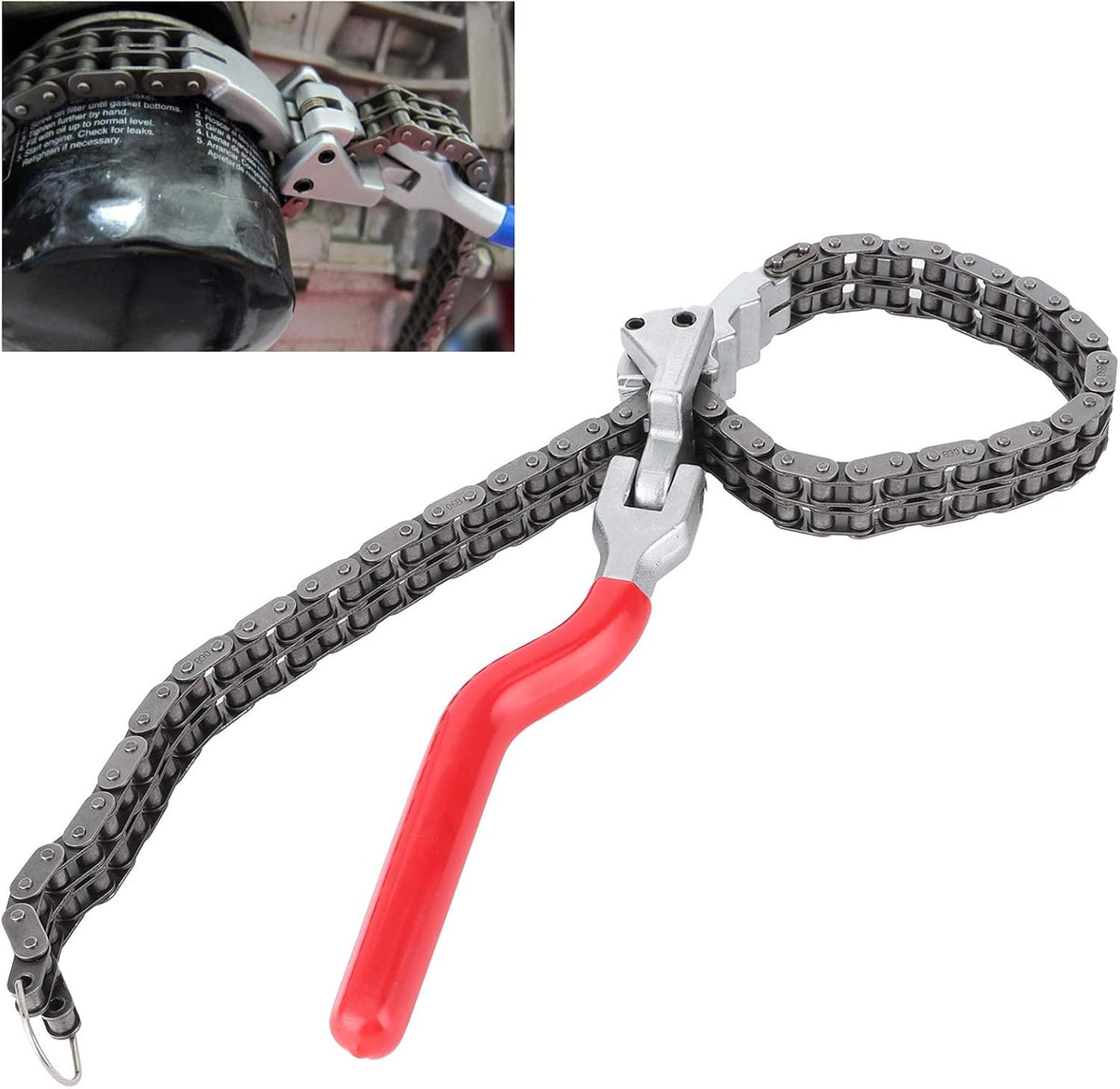 Oil Filter Chain Wrench That Cracks Open Stuck Filters