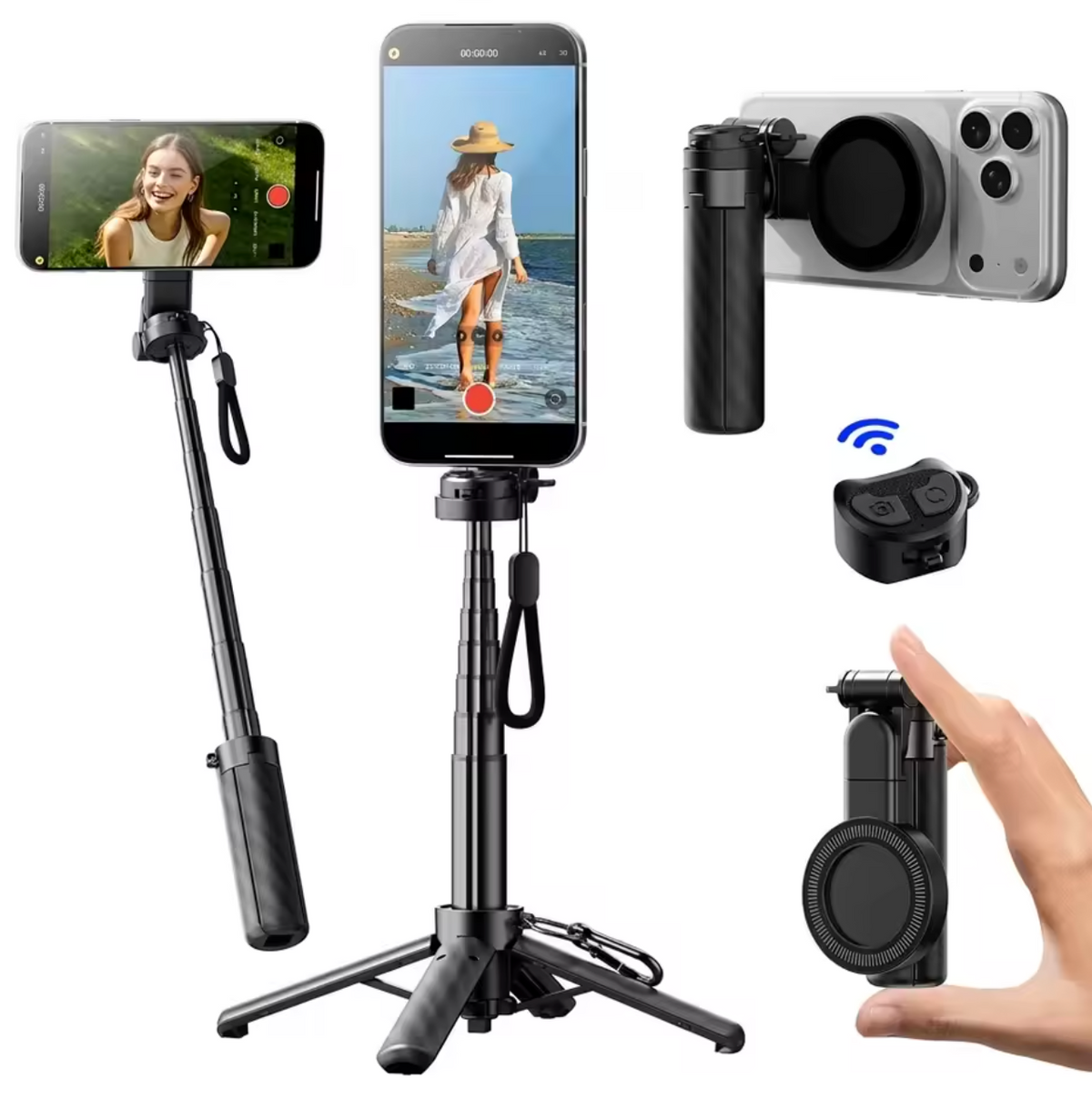 Pocket Dual-Sided Magnetic Selfie Stick
