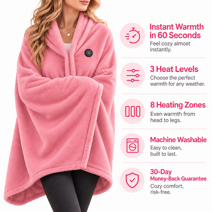 CozyHeat Wrap Blanket - Heated Comfort with Free Hands