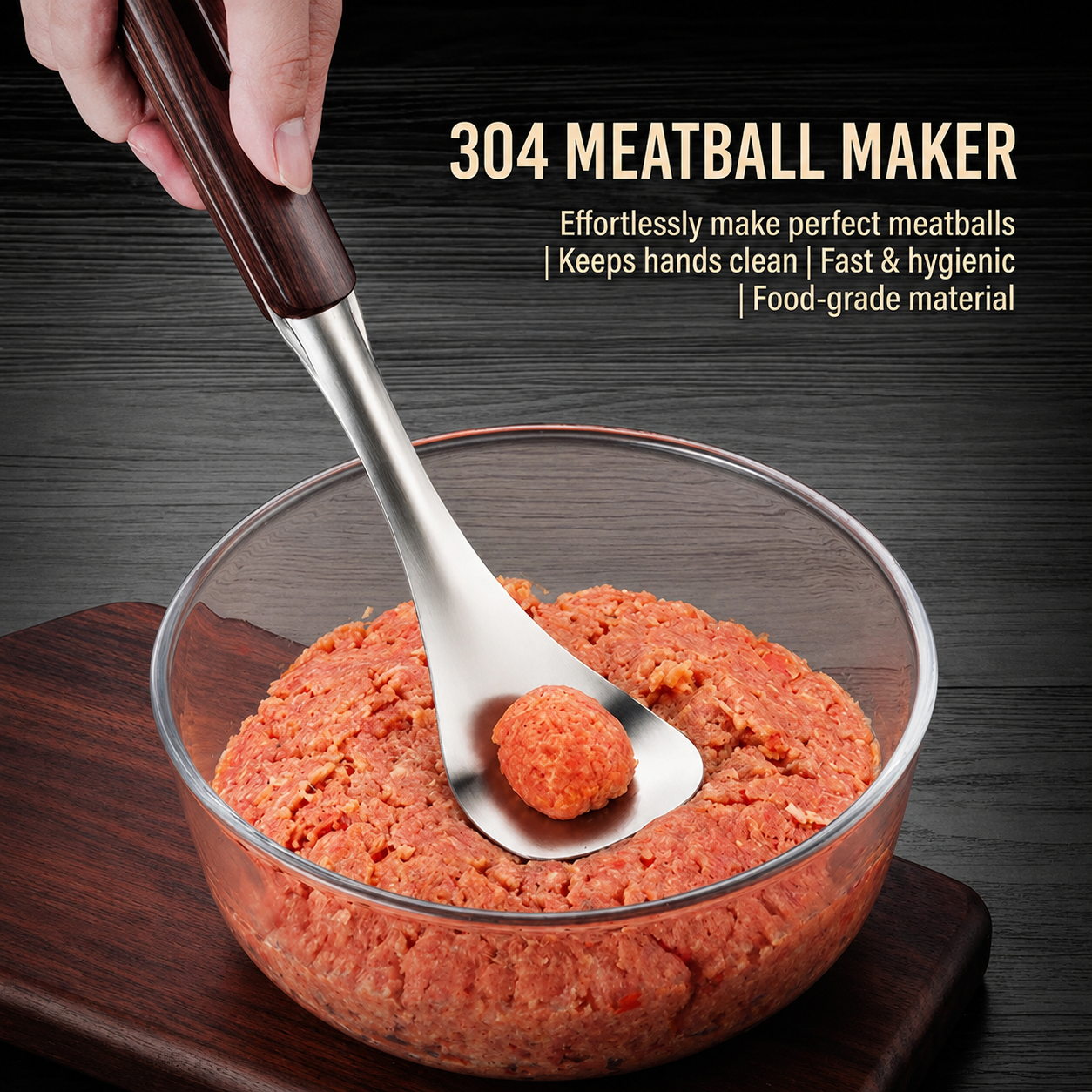 One-Squeeze Meatball Maker Spoon - Perfectly Round Every Time
