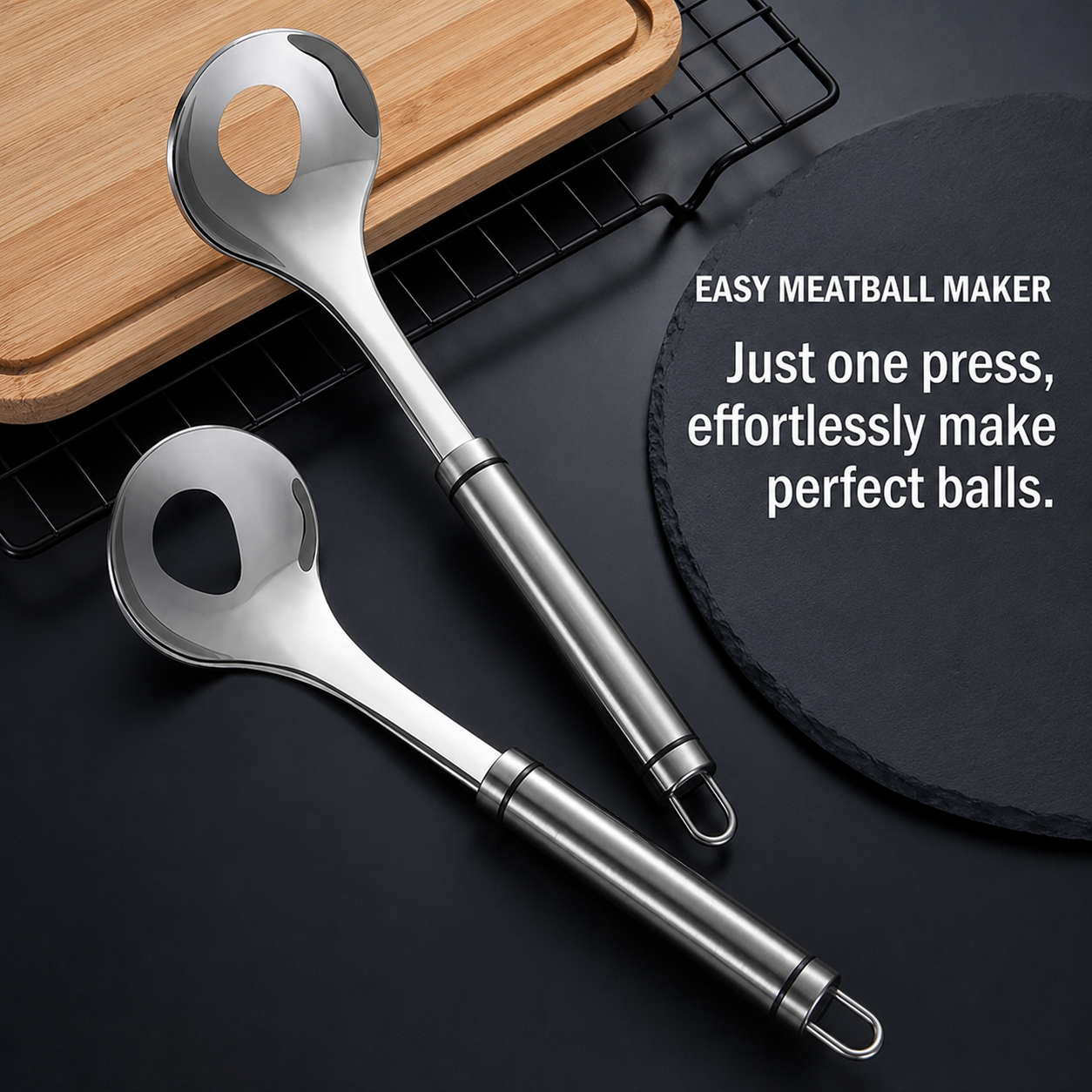 One-Squeeze Meatball Maker Spoon - Perfectly Round Every Time
