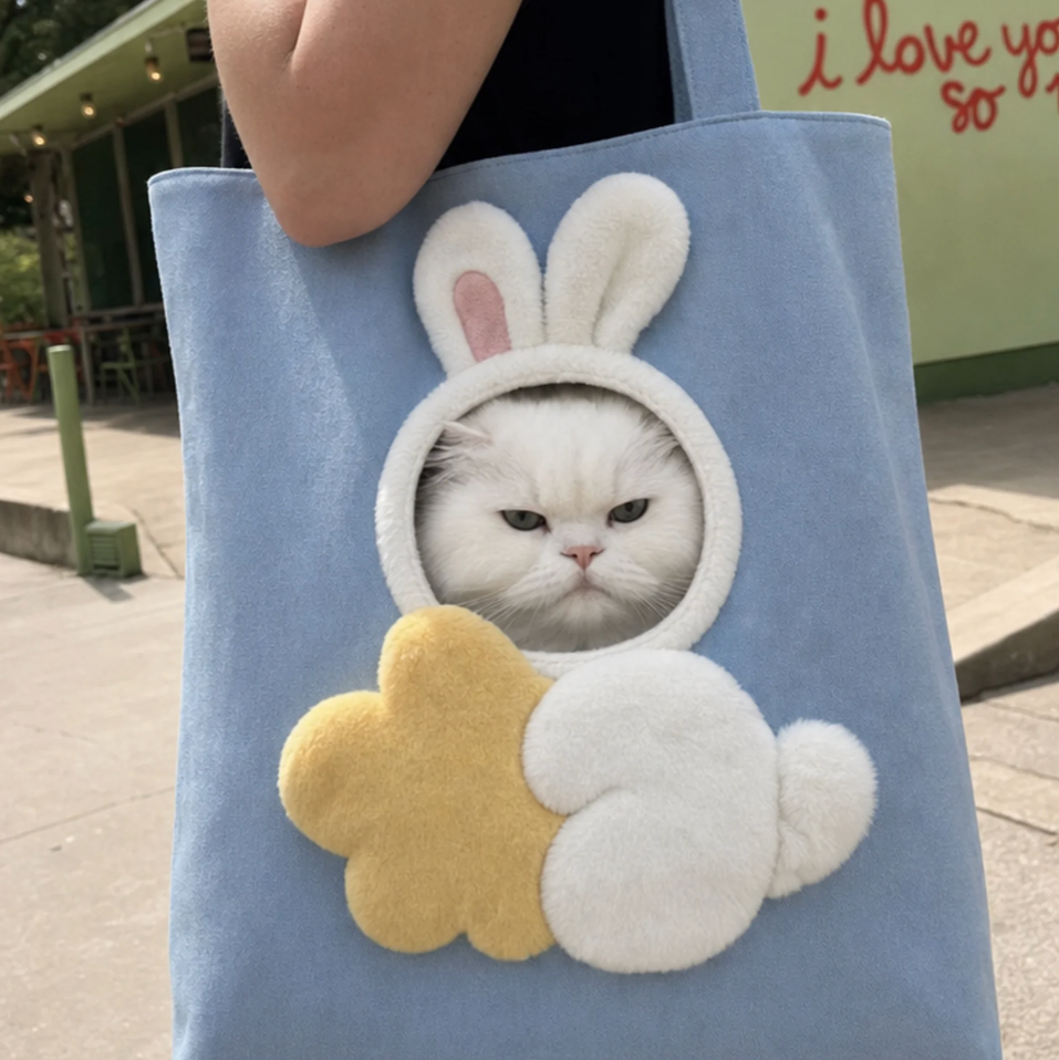 Bee Print Pet Tote Bag - Cozy Carrier for Small Dogs & Cats