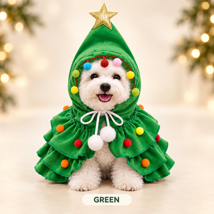 Festive Christmas Tree Dog Costume - Stays Put for Photos