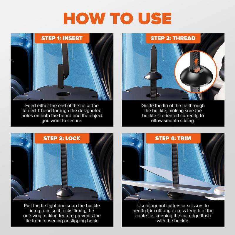 No-Tool Nylon Snap Clips for Fender and Panel Repairs