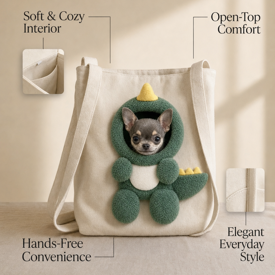 Bee Print Pet Tote Bag - Cozy Carrier for Small Dogs & Cats