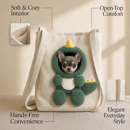 Bee Print Pet Tote Bag - Cozy Carrier for Small Dogs & Cats