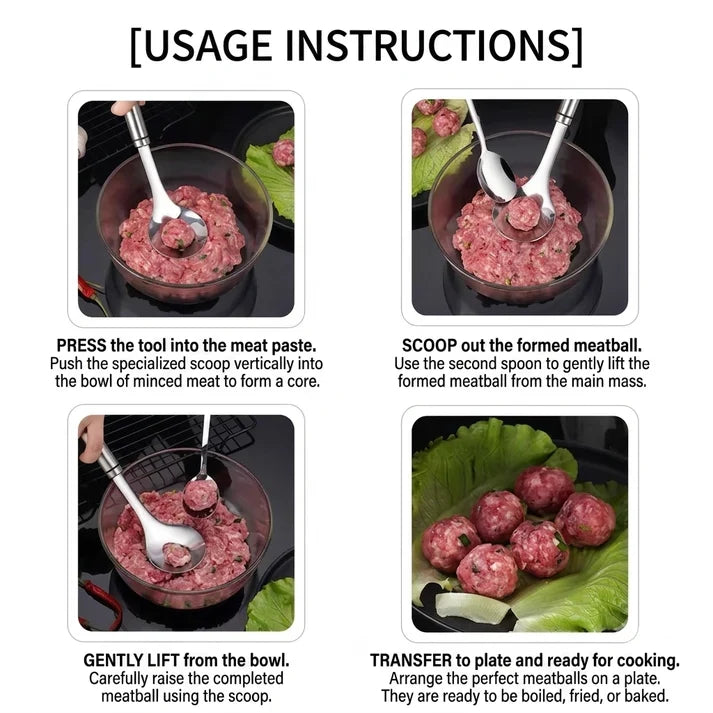 One-Squeeze Meatball Maker Spoon - Perfectly Round Every Time